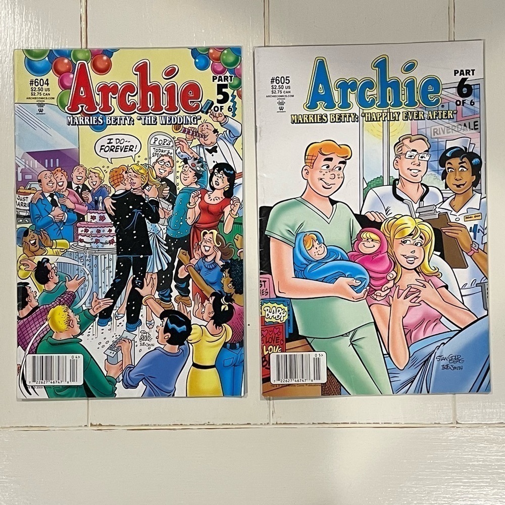 Archie Comics #604 & #605 Archie Marries Betty Wedding & Happily Ever After Set